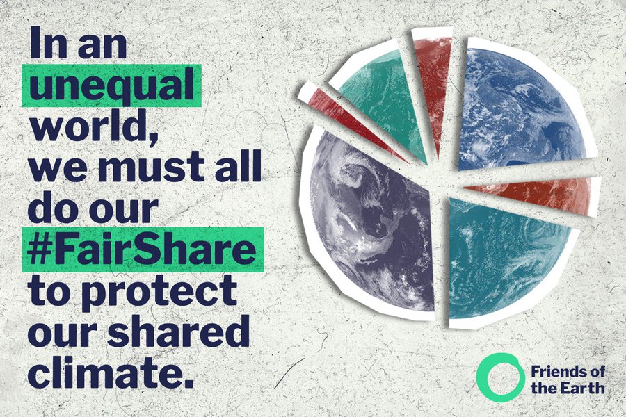 Illustration of planet Earth as a pie chart divided into unequal slices
