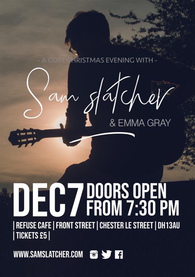 Sam_Slatcher's tweet photo. Tomorrow night - expect fairy lights and folk tunes. Songs old and new. At the fabulous @REfUSE_cic cafe, with support from local singer-songwriter Emma Gray. #livemusic #chesterlestreet @whatsonne @the_Crack #refusecafe https://t.co/S2U71ffAJB
