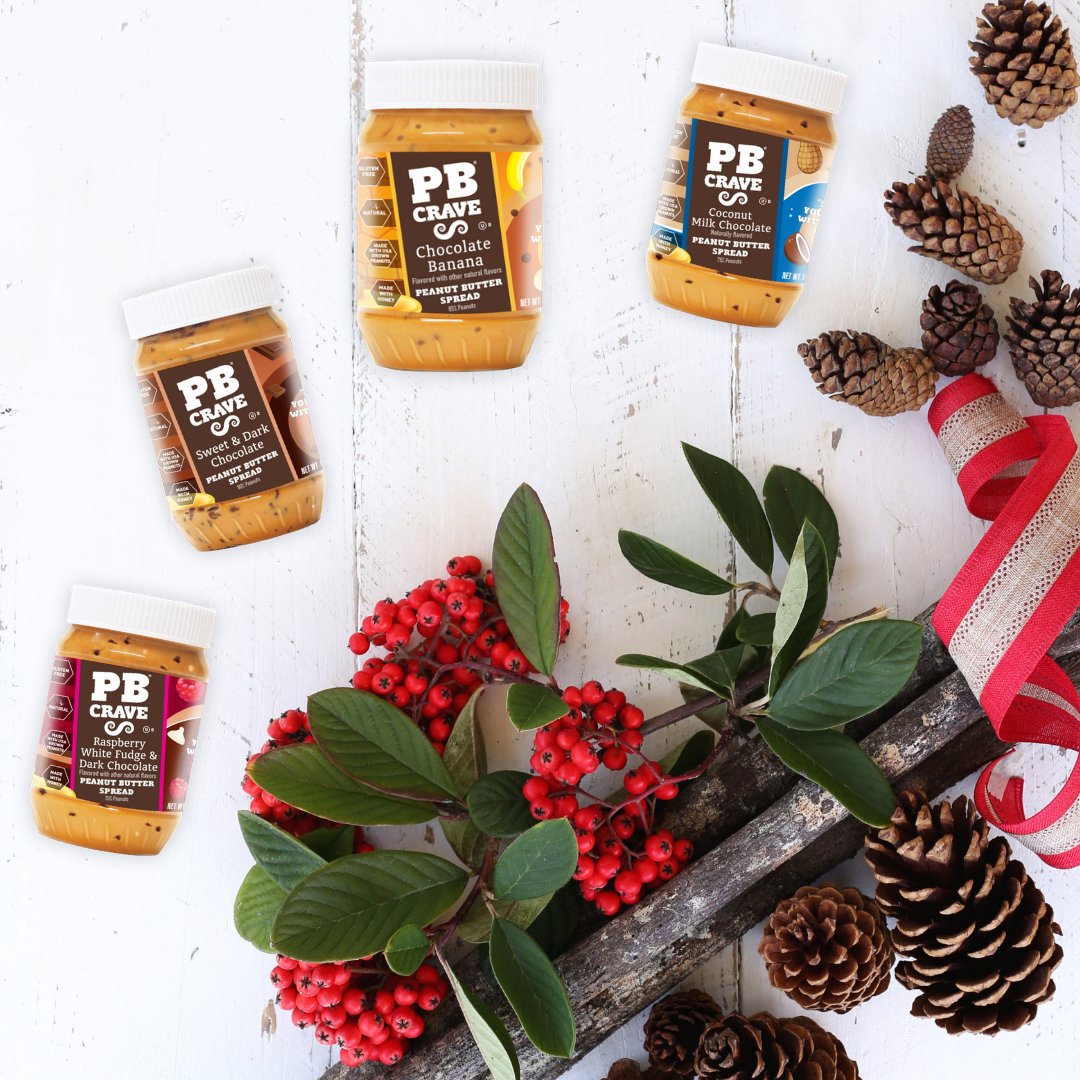 PBCrave's tweet photo. The holidays are a time for sharing! And what better way to share than with a jar of #pbcrave? Get one for you and one for a loved one!  https://t.co/4ZUgBJFmTQ https://t.co/CBrinlfZoa