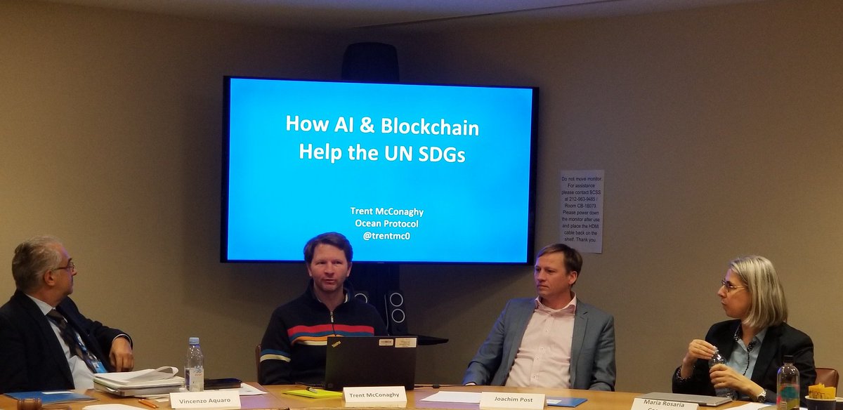 UNDigitalGov's tweet photo. Trent McConaghy on How AI and Blockchain can be used to attain the #SDGs  #UNDigitalGov #UNeGovSurvey https://t.co/Ieh75jrpfT