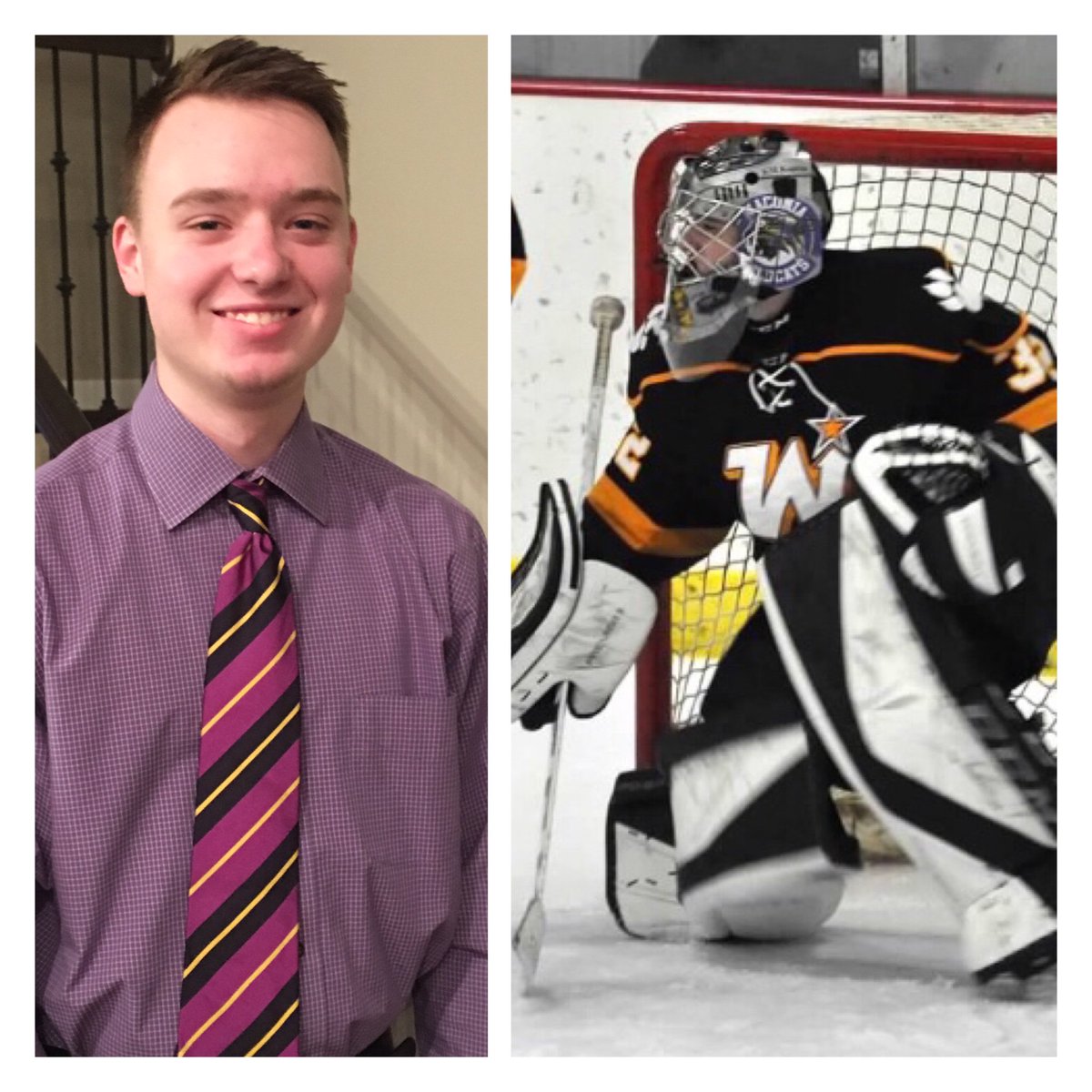 CCorbinGoalie's tweet photo. Home opener vs @SwcrH tonight at 7:00! Ready to get out of the tie and into my pads!! Also remember our toy drive...bring an unwarapped toy to the game! Let’s remember those who aren’t as fortunate as us this Christmas! @wacpuck @WACONIASTUDENTS @FollowThePuck https://t.co/T3DnizUzNl