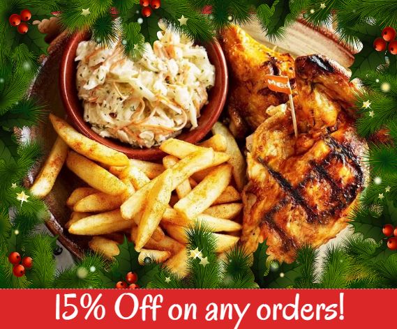 CaptainCookz's tweet photo. Light up your night like a Christmas tree 🎄with this hot Nando's chicken deal🔥🔥 15% off on any of their food👀🔥 Valid till Sunday only‼️
#Captaincookz #Thursday #Nandos #chicken #christmas #hot #december #deals #freedelivery https://t.co/WKIVMW4t2b