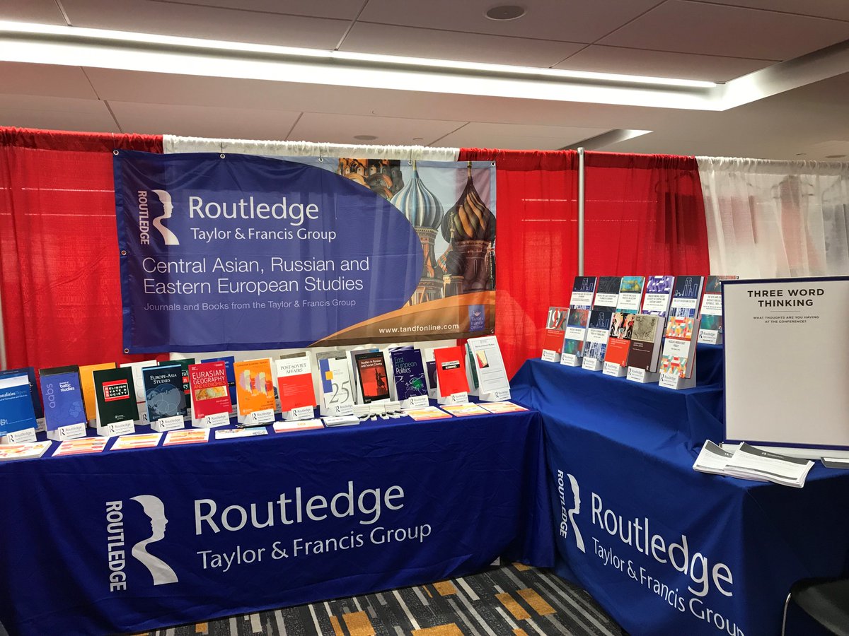 Rout_PoliticsIR's tweet photo. We're all set up at #ASEEES18! Stop by booth #212 from 6pm tonight to browse our fantastic collection of Central Asian, Russian and Eastern European journals & books (https://t.co/xPGwU8fwIK), meet our editors, or talk to us about publishing your own book with Routledge. https://t.co/zdgTRRZBza