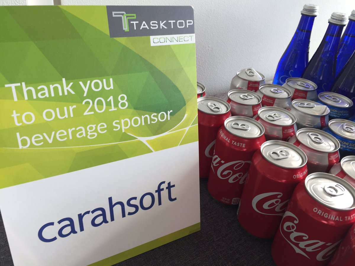 wesleycoelho's tweet photo. Thank you to our partner @Carahsoft for sponsoring beverages at #tasktopconnect ! Great to have you join us at the @tasktop conference today https://t.co/M0D64qustE