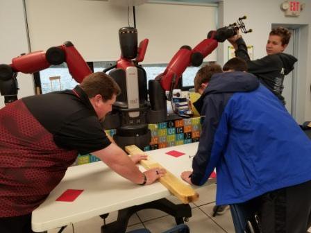 MTCESK8's tweet photo. Our Robotics Club got to work yesterday! Life-sized robot, Baxter, joined in the fun. Meet Baxter at Open House on Jan. 27th! #mtcesSTEAM #nbrs2018 https://t.co/LlHFrDAisg