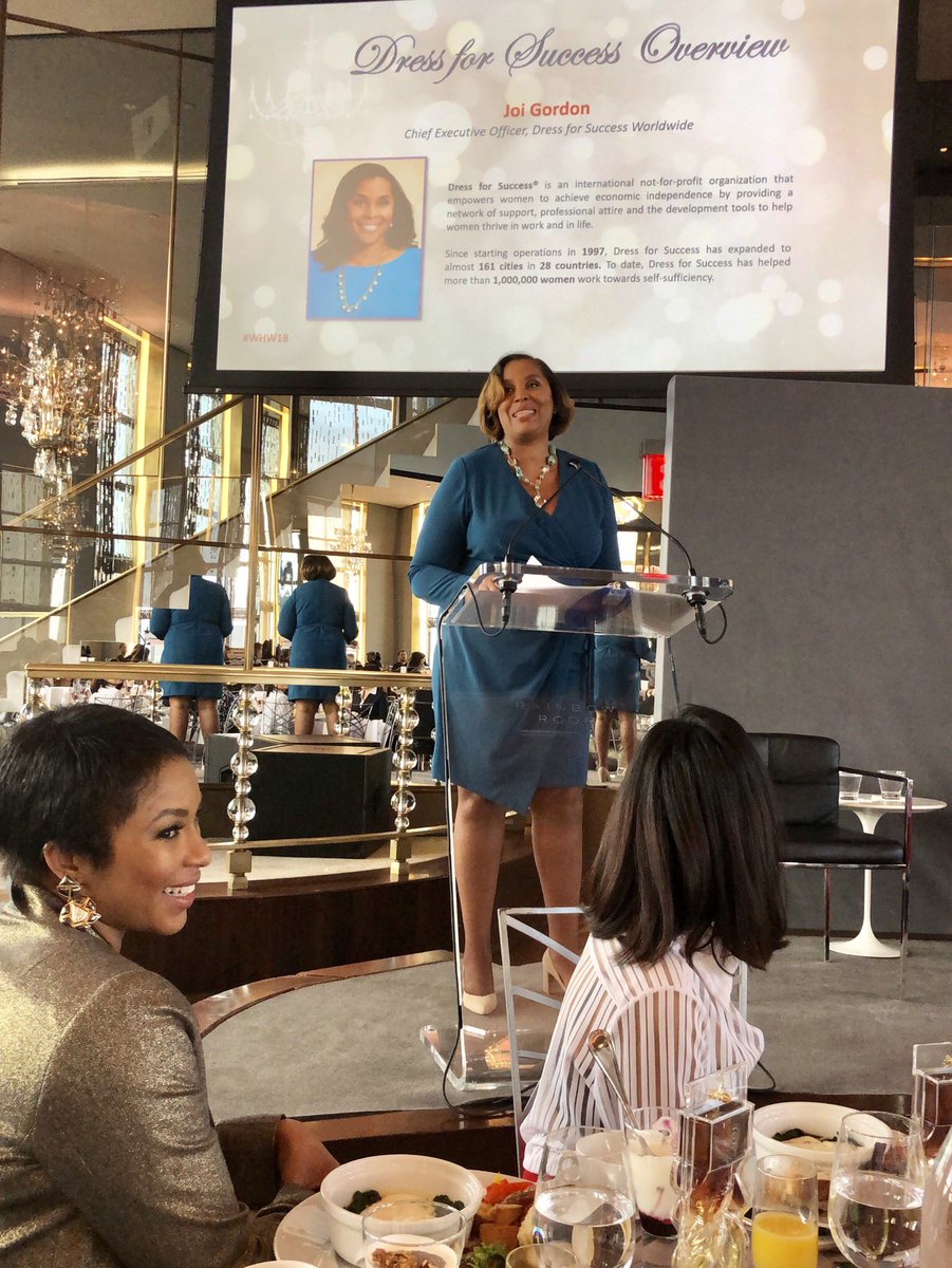 SheKnowsMedia's tweet photo. In a #NYC church basement 20+ years ago, @nancylubin started @dressforsuccess. CEO Joi Gordon shared today that an astounding 1M+ women have received support, development tools &amp; professional attire. What an incredible impact! #WHW18 https://t.co/XMKcOgexoN