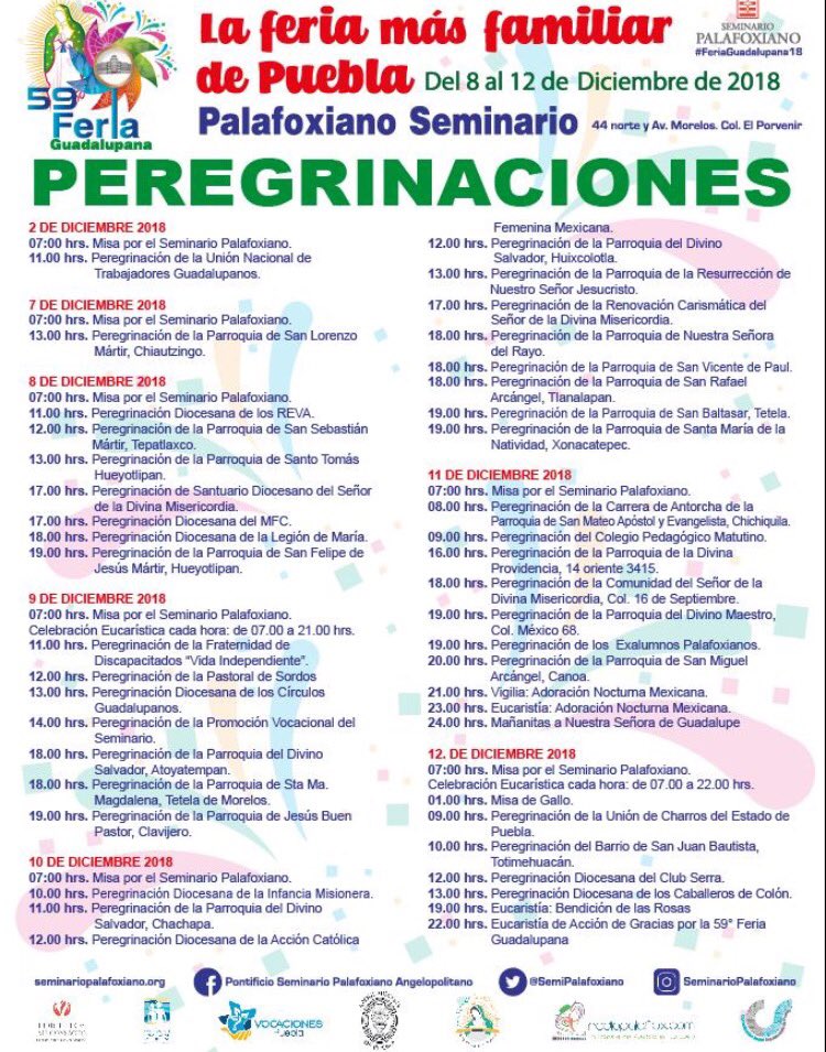 Arqui_Puebla's tweet photo. 🚩Aquí el programa de peregrinaciones y espectáculos en la "feria más familiar de Puebla" #FG2018 https://t.co/O6iOgvUPmC
