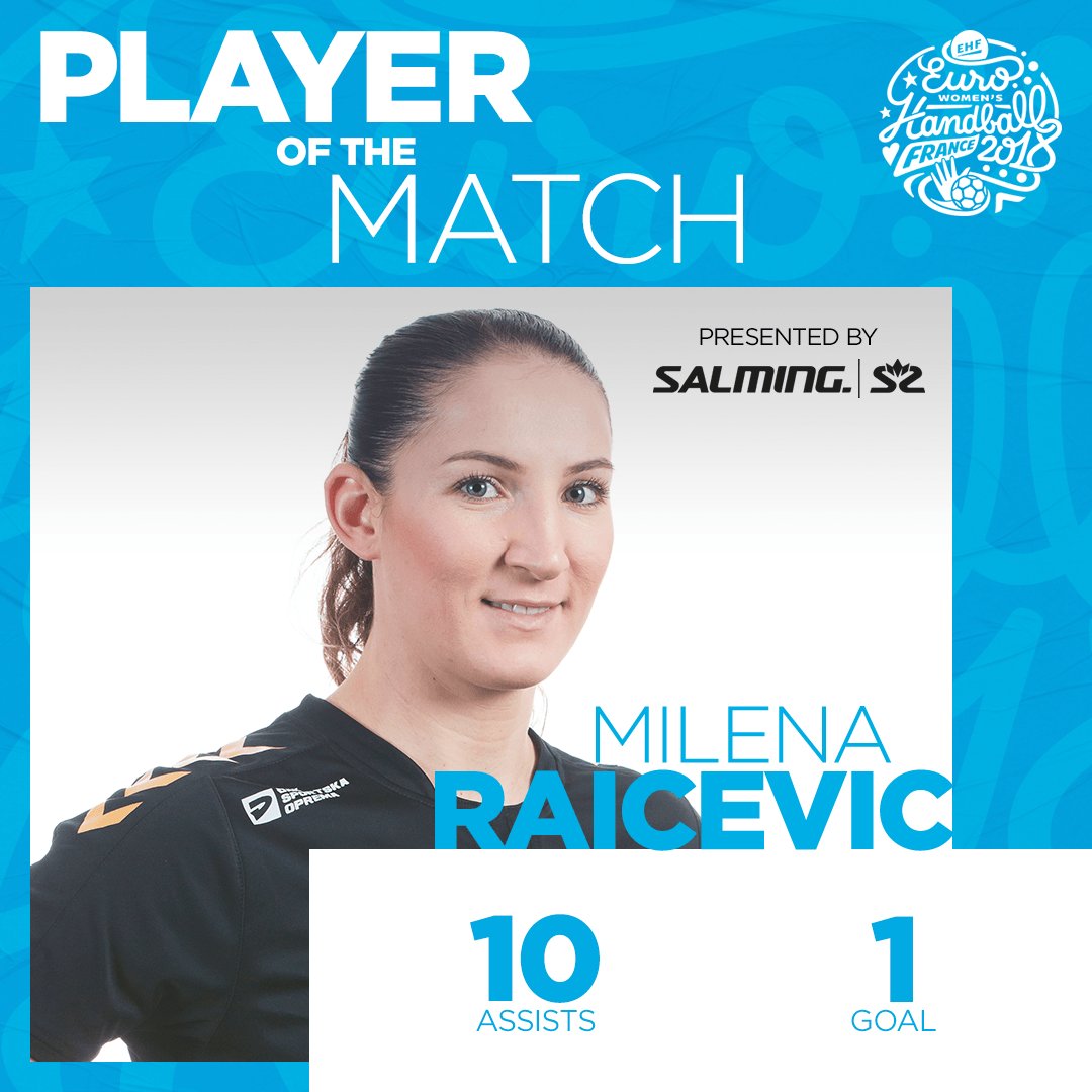 EHFEURO's tweet photo. The player of the match in #SWEMNE is Milena Raicevic! Look at those assists 👏 #ehfeuro2018 #handballissime https://t.co/zOCNlu2hwv