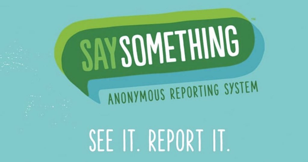 HBECougars's tweet photo. How do you report an incident and remain anonymous? Use the Say Something Anonymous Reporting System. Find out more and download the app here: https://t.co/2KaGEgLox7 https://t.co/9fxM8P4lIn