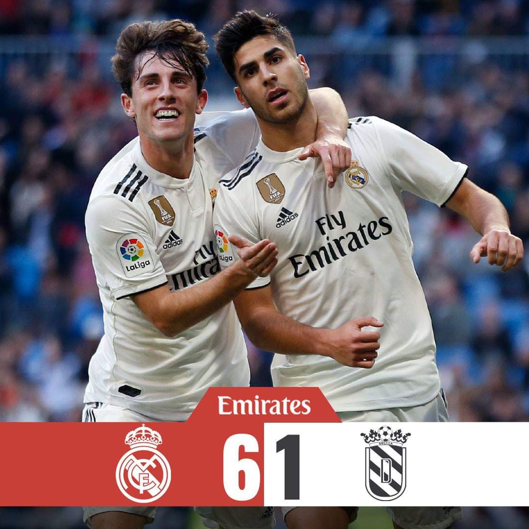 #RealMadridMelilla 6-1 Cómoda goleada del @realmadrid bajo el mando de @isco_alarcon y @marcoasensio10. Nuestro equipo arrolló a la @UDMelilla en el tramo final del primer tiempo y se clasifica para los octavos de final de la #CopaDelRey. #RMCopa #RealMadrid #APorLa20