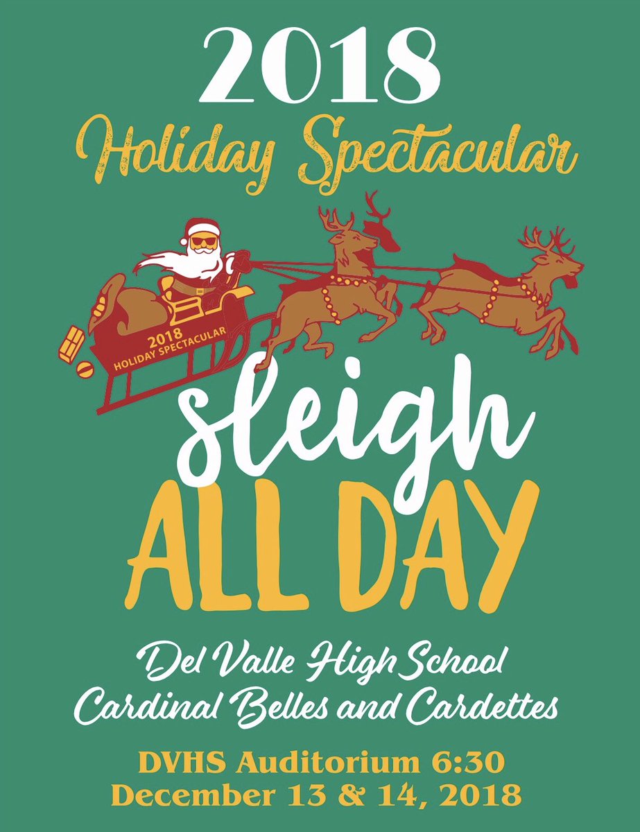 Holiday Spectacular is next week!! Tickets go on sale Monday, get them early..pre-sale $5.00 students, $7.00 adults, $10.00 for all at the door, teachers and staff free with ID badge 🎁🎄❤️ #DVPROUD <a href="/DVISDFineArts/">Del Valle ISD Fine Arts</a> <a href="/DVHS_DANCE/">DVHS Cardinal Belles</a> <a href="/DVISD_DVHS/">DelValleHS</a> <a href="/DelValleISD/">Del Valle ISD</a>
