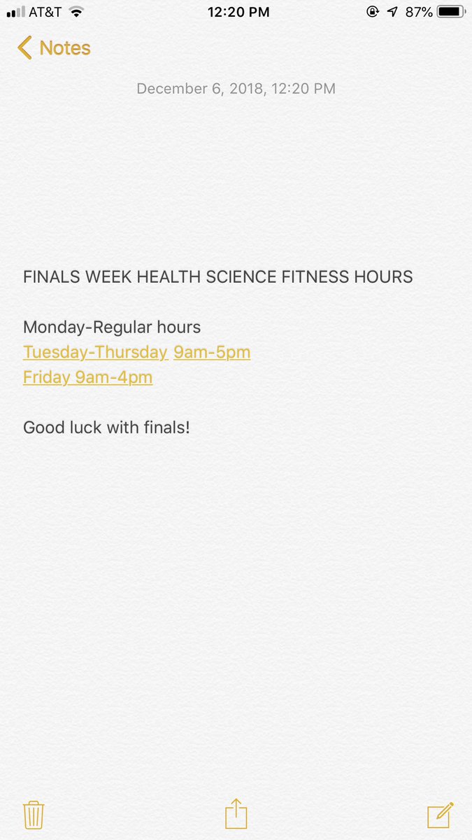 WCUHSFC's tweet photo. Finals week hours for the HSFC! https://t.co/dcR9EbgVCU