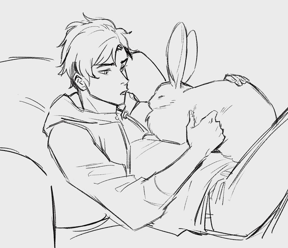 the rabbit's name is morgenstern and she's their caretaker 