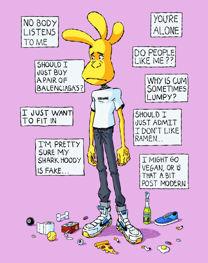 thelinestudio's tweet photo. That absolute cock Buzz Chickson is feeling insecure again. Illustration by Tim
#BuzzChickson #illustration #art #drawing #digitalart #artist #cartoon #illustrator #streetwear #chicken #hipster #nike #thoughts #insecure #trash #popart #popsurrealism #lowbrow #lowbrowart https://t.co/wKVJ3GRnJr