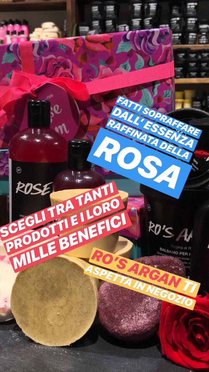LushNapoli's tweet photo. Non vorrai più smettere! Lasciati sopraffare dalla raffinata essenza assoluta di rosa e dai suoi mille benefici. Scegli il kit Ro’s Argan per regalare o regalarti il meglio questo Natale #lush #lushnapoli #lushitalia https://t.co/sgcEoSkr0w