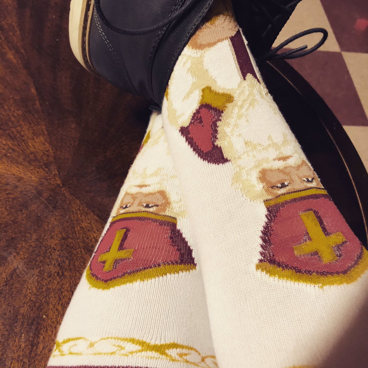 SPYElkhorn's tweet photo. @sockreligious Those St. Nicholas socks!!!! https://t.co/r0wmg3PcSt