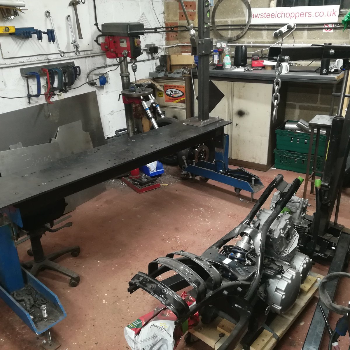 RawSteelChopper's tweet photo. Next offering to the chopper gods, ready to go on the JIG for major surgery https://t.co/F1EusN3Prc