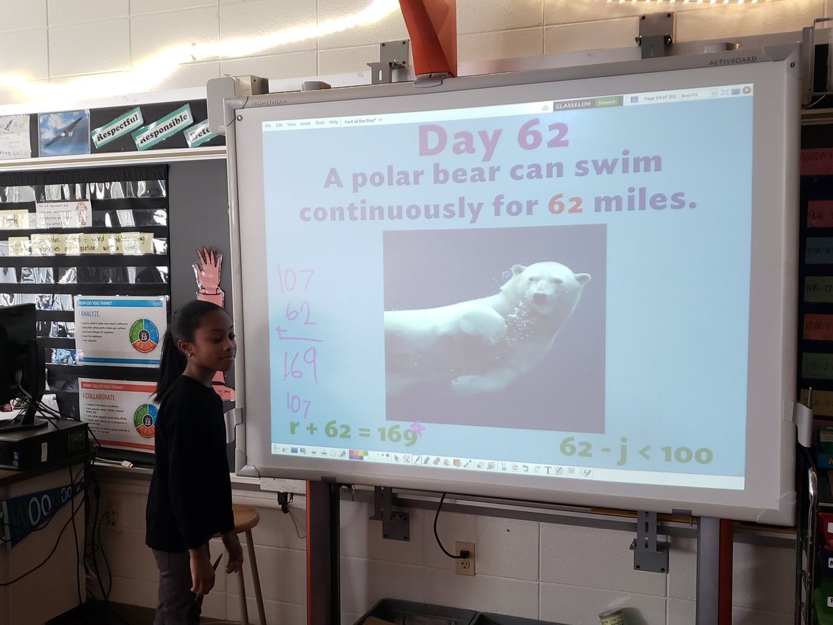 mrswinhoven's tweet image. The kids are taking over solving for unknown numbers with our Fact of the Day! #proveit #explainit