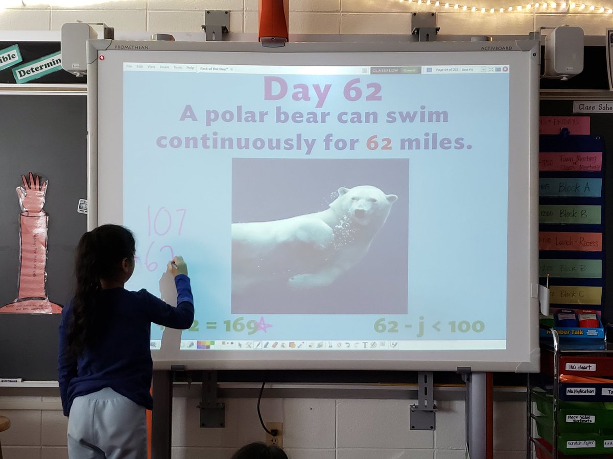 mrswinhoven's tweet image. The kids are taking over solving for unknown numbers with our Fact of the Day! #proveit #explainit