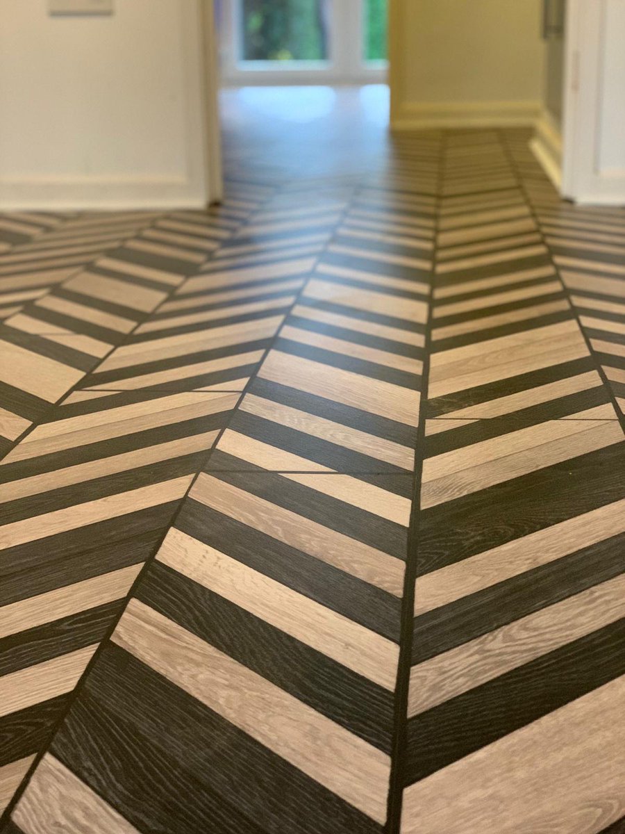 BeyondFlooring's tweet photo. Just one of the many floors installed this week... so happy with the result! #laminate #balterio #piano #herringbone #statementflooring #beyondflooring https://t.co/kkwUdnKQFH