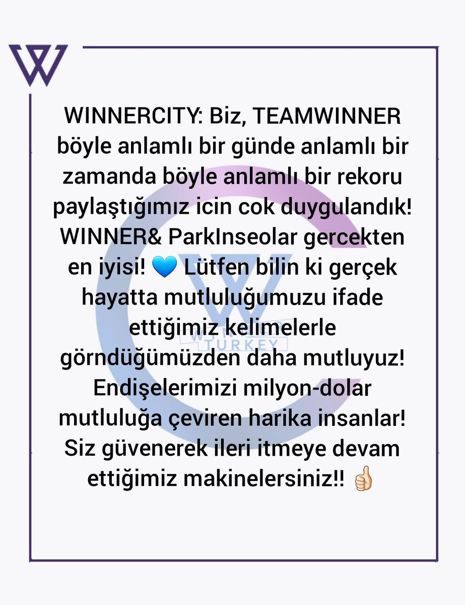 WINNERTURKEY4's tweet photo. REALLY REALLY MVsi 100 Milyon Görüntülenmesi için şükranlarını sunan YOON'un twitine WINNERCITY'nin cevabı 💙
#REALLYREALLY100M https://t.co/kht7q6sRWq
