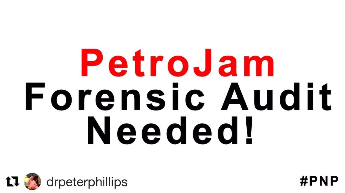 FitzJacksonpnp1's tweet photo. We need a forensic audit to be conducted at Petrojam following the report of the Auditor General. The AGβs report confirms a number of the concerns that it raised from as far back as May of this year.
I#EndCorruption #Accountability #Transparency #PoliticsofChange #LevelUPJa https://t.co/q3YRVjN2DE
