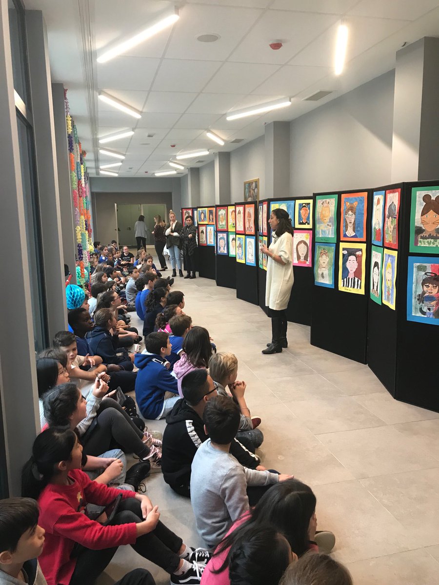 Interactive artshow opening of Living Museum 5th grade-Frida Kahlo exhibit! congratulations to our fabulous art teacher, Ms Jenna, Mr Z and our 5th gr artists!