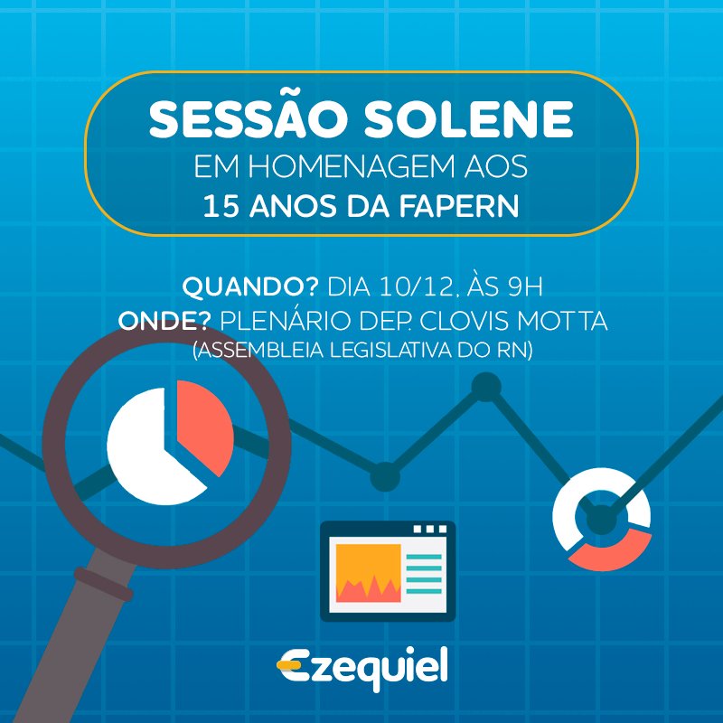 DepEzequielRN's tweet photo. Na próxima segunda-feira, 10/12, na Assembleia Legislativa do RN, haverá Sessão Solene em homenagem à Fapern. Será um momento importante para a educação de nível superior no nosso estado, uma vez que será reconhecido o trabalho deste órgão que fomenta a pesquisa no RN.  #Fapern https://t.co/FOL2aiwhKB