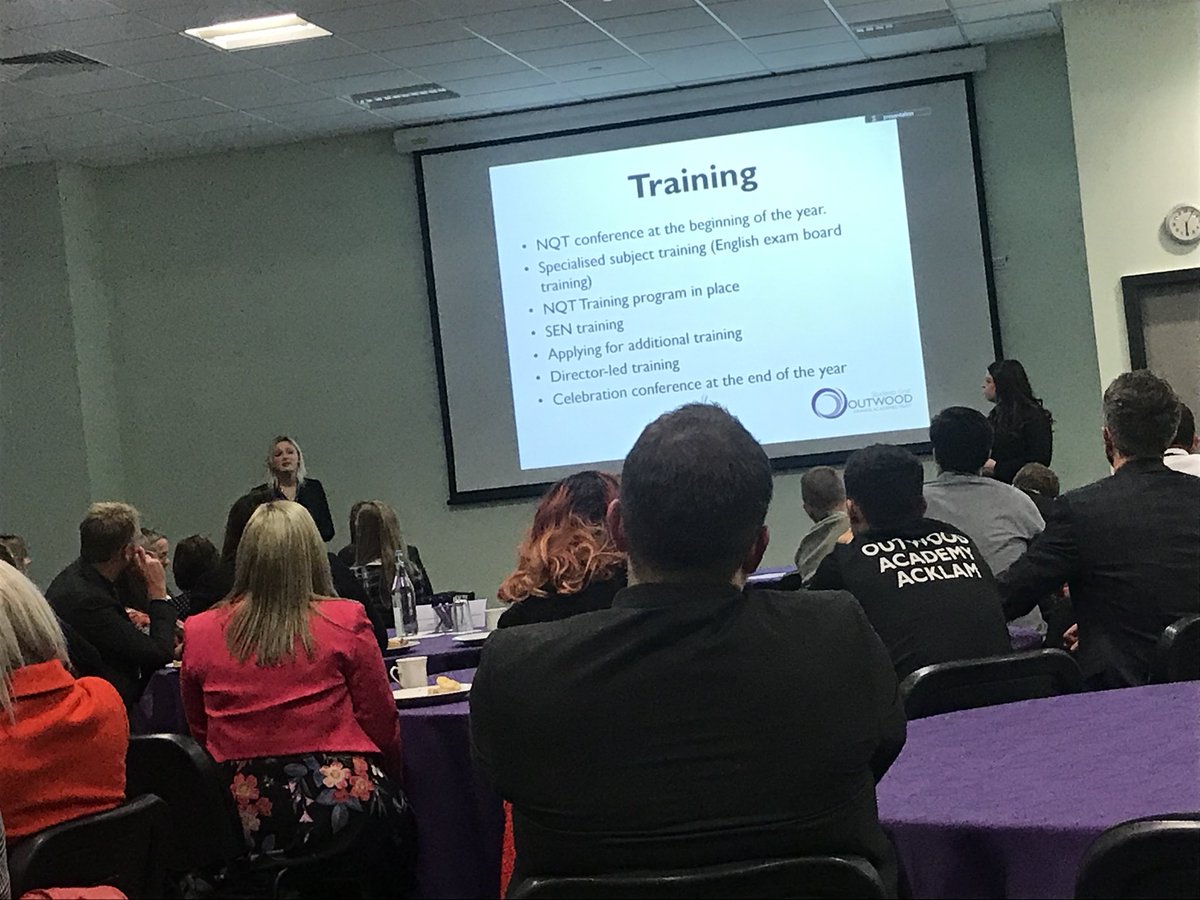 AndrewWappat's tweet image. Lovely to see NQT colleagues Ms Graham and Ms Merriman from @OAEasingwold presenting so brilliantly at @OutwoodIE’s @OutwoodAcklam Base tonight. NQT Recruitment Event for local ITT colleagues. So engaging, energetic, passionate about #GettingIntoTeaching and great tips too!