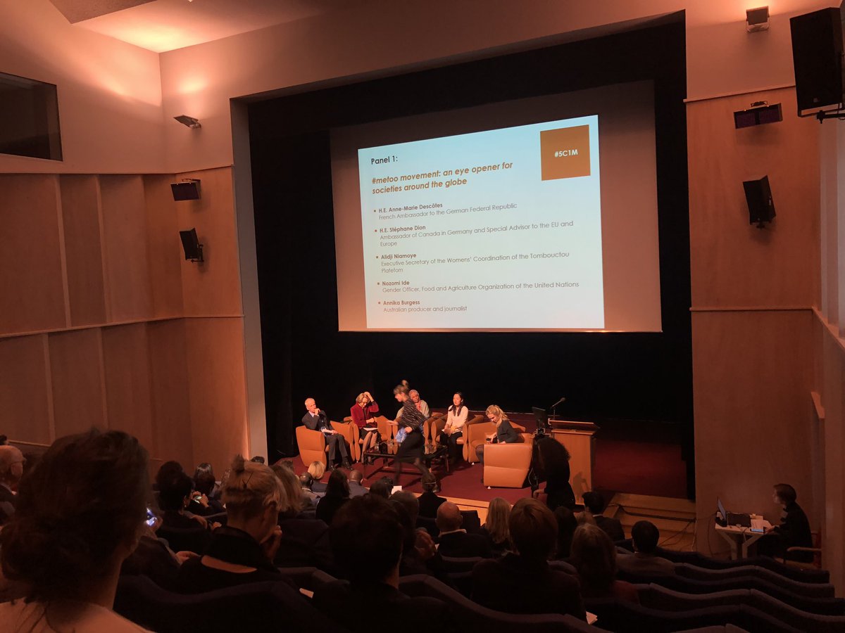 Kat_Brendel's tweet photo. It’s a great change of pace to listen to a #MeToo debate that doesn’t just focus on white/western experiences but is inclusive and international. Thank you to the embassies of Australia, Canada, France, Japan, and Mali and @feministfp for an inspiring evening. #5C1M https://t.co/FMiHQVZtHJ