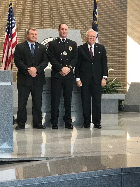 cobbcountyfire's tweet photo. Congratulations to Cobb Fire’s Rusty Brown, recipient of the 2018 Governor’s Public Safety Award. Without hesitation, Firefighter Brown risked his life on October 10, 2017 to rescue a 17-year old boy at High Falls State Park. @cobbfire is very proud of Rusty. https://t.co/R7xOGTkd2Y