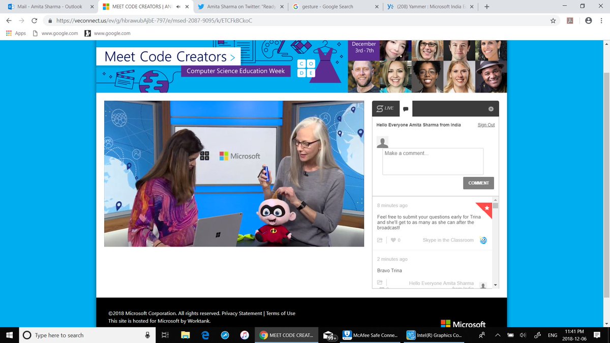 sharmaamita8511's tweet photo. Amazing session of #CSWEEK2018 with @DonaSarkar and @trinaroy26 @codeorg @Skypeclassroom @Skype2learn . Todays I came to know how animated movies works with combo of Physics , Maths and tech. Every motion needs so many frames to craft. #Learning makes easier with #coding https://t.co/bRE9roFxFo