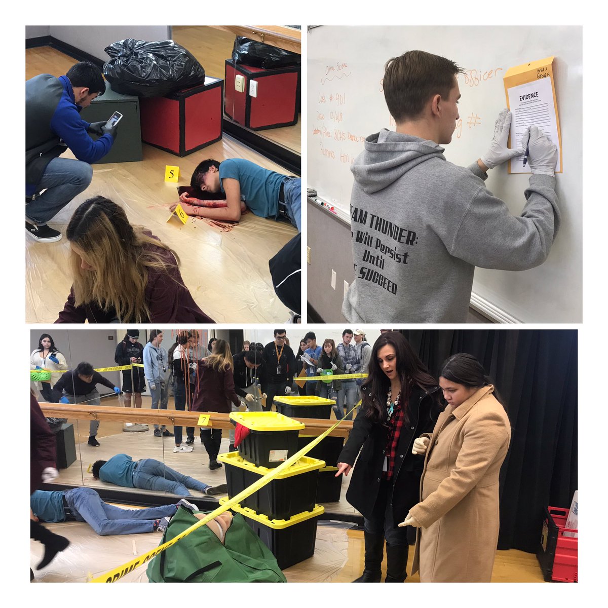Awesome day at BC! <a href="/LSmith811/">Lea Smith</a> Forensic Science classes crime scene took place today. Great work Mrs. Smith and students involved. Also a shout out to <a href="/bchs_drama/">BCHS Drama Club</a> for the makeup on the victim of the crime. #bchsEd #muhsd #buhachpride #learnbydoing