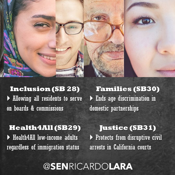 ICRicardoLara's tweet photo. This week I introduced 4 bills for Californiansβ health, inclusion, family integrity and access to justice...our legislative leaders are showing we are all in to #FightforCA values. https://t.co/mu0gKczxpP https://t.co/HZGTmTLaj0