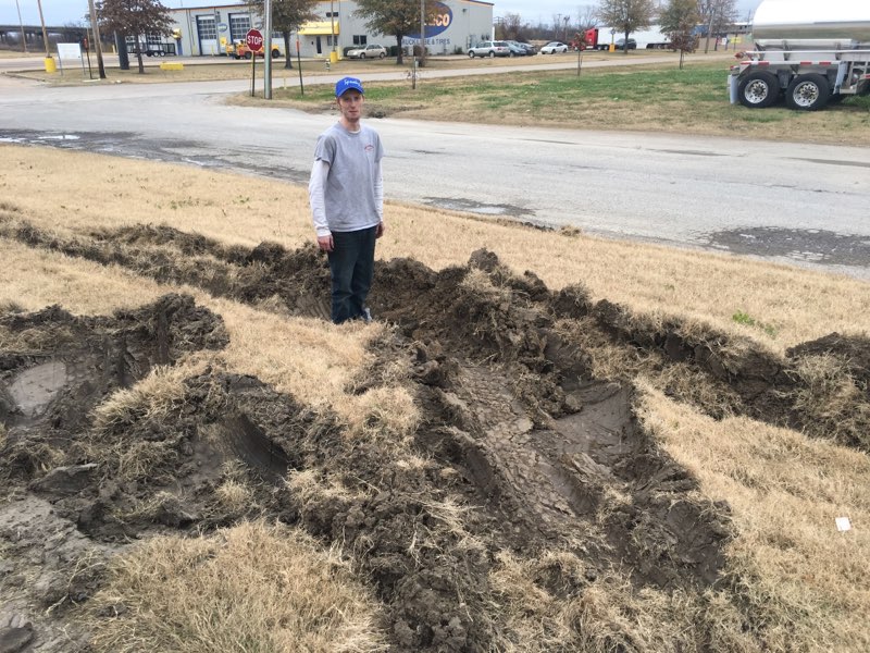 Had a driver try to make it through our grass a few nights ago. Unfortunately for him and us our grass happened to be wet. So someone got stuck!