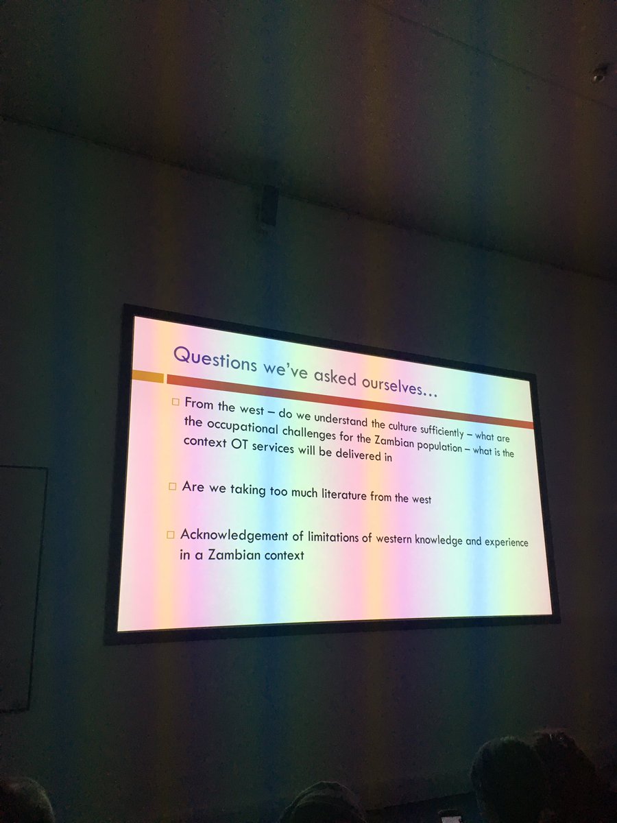 OTNaomi's tweet photo. @shout_team discussing OT in Zambia, do we understand different cultures enough and their occupations and values? Do we take too much literature from the west?... @BeccaOT1 #occupationaltherapy https://t.co/JQ72UTy0SX