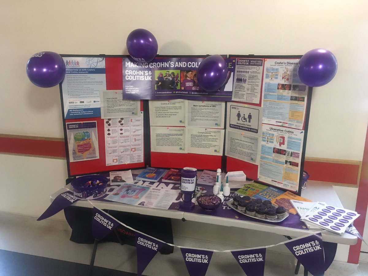 ibd_team's tweet image. Another great day with IBD Awareness QEQM Margate.  Started with all the Gastro team resplendent in their purple T Shirts for the ward round, great gastro ward staff participating and lots of visitors and colleagues visiting the stand including the Trust Board