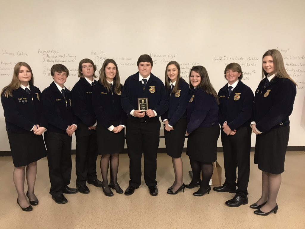 CabotFFA's tweet photo. Cabot FFA is coming home from subarea competition with some awesome memories and a plaque! Our President, Reporter and CCM team all competed today and we couldn’t be any happier https://t.co/Xrb2W580Yc