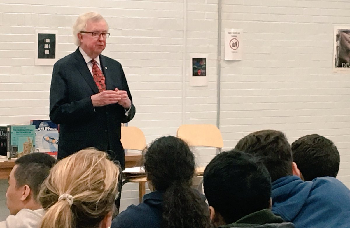 d_barnabe's tweet photo. Former Prime Minister the Right Honourable Joe Clark visited @GlebeCI today and shared his #journey and #global experiences with us ! @RtHonJoeClark   #ExitOutcomes @OCDSB https://t.co/Yl2Rzpb6bN