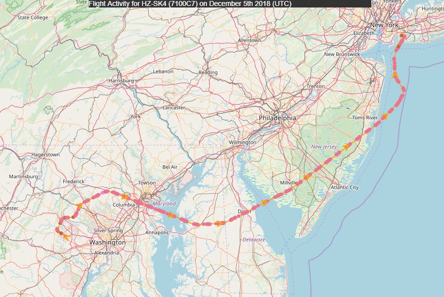 Sky Prime Aviation's HZ-SK4 12/5/18 D.C.-JFKHZ-SK4 flew from Riyadh to D.C. just before Gina Haspel's testimony #KhashoggiMurder team used Sky's HZ-SK1 and HZ-SK2"Senators: Saudi Crown Prince Was Behind Killing Of Jamal Khashoggi" https://www.npr.org/2018/12/04/673224487/cia-director-gina-haspel-to-brief-senators-on-jamal-khashoggi-killing