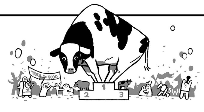 I got to do a sketchbook piece for the NYT on Sunday about the big cow!  Bless u knickers.  I included some sketches, including school cow and basketball cow 