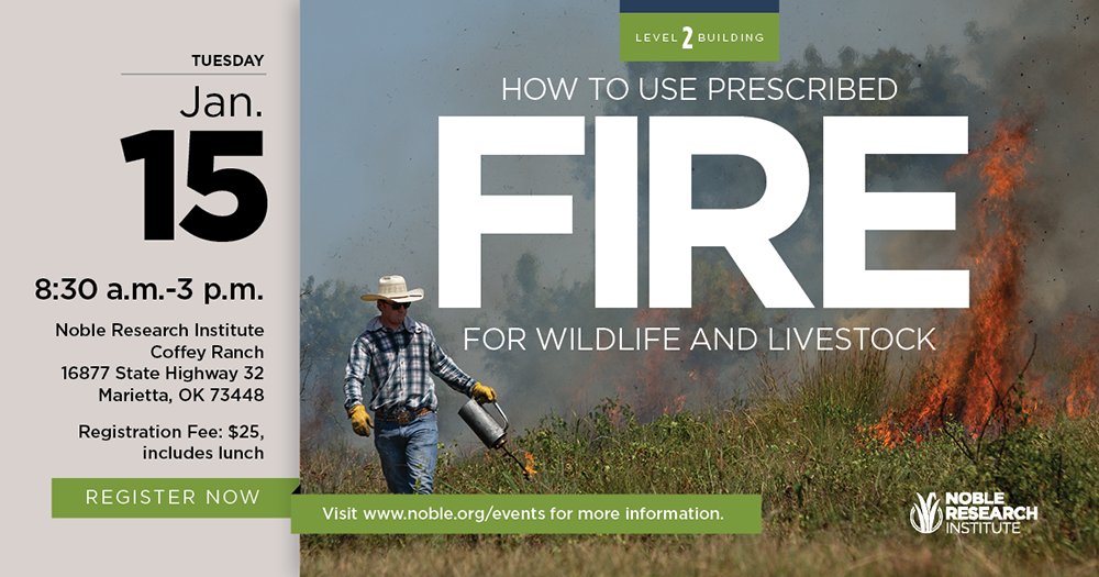 nobleresinst's tweet photo. Join us Jan. 15 and learn about #fire behavior and plant response to burning during the dormant season. Gain knowledge about #prescribedburn plans, #fireguards, weather parameters, equipment, labor and contingency plans among other topics. Register here: https://t.co/6pJf5xsC18 https://t.co/Y7Qnn4CG63