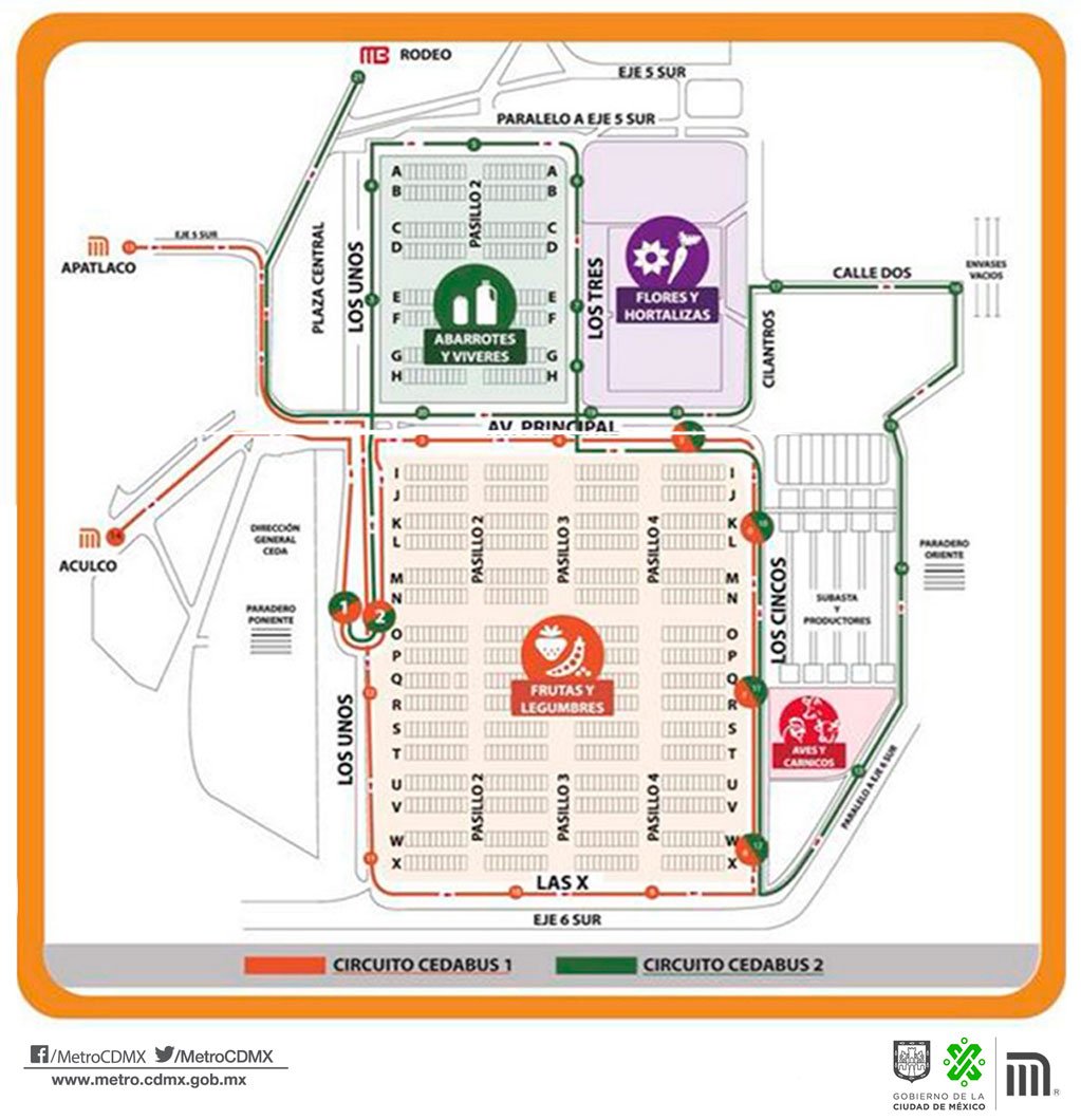 MetroCDMX's tweet photo. La Red del Metro te acerca a la @CDeAbastoCDMX que conecta con #CEDABUS en las estaciones #Apatlaco y #Aculco #L8. https://t.co/eaFpVZhCMI