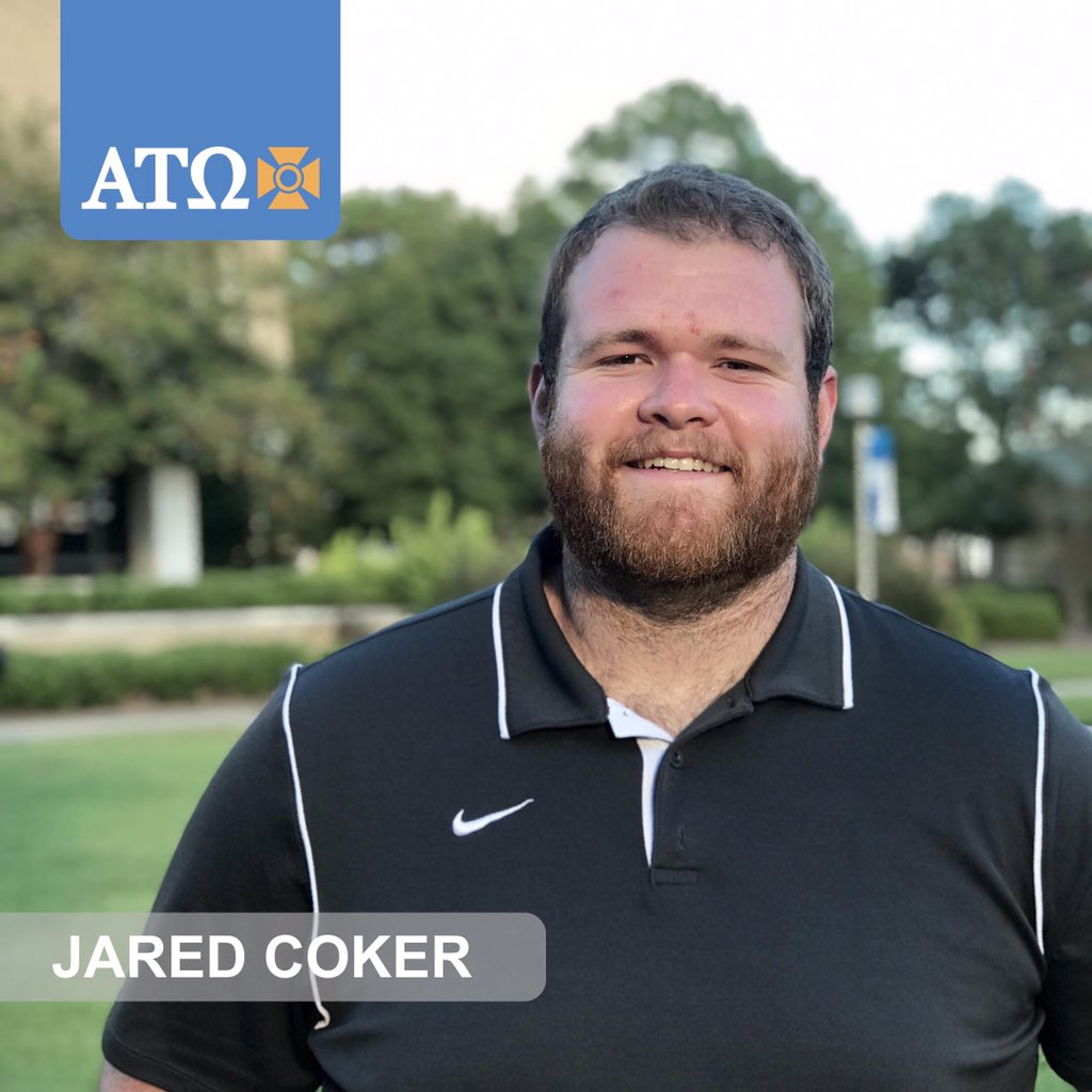 uwfato's tweet photo. This week’s #TauOfTheWeek is none other than Brother Jared Coker (@kuma_haus63) who we just elected as our Chaplain! Jared has done an amazing job representing us this semester, not only on campus, but in the community. Thank you for all you do! #ATOLeads #RuhRahRega https://t.co/RRZLXEBPHU