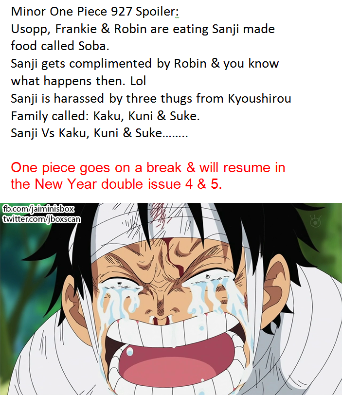 Boxscans Minor One Piece Chapter 927 Spoilers This Is Just An Experiment So Let Us Know If You Want More Spoilers From Other Series Too In The Future By Leaving