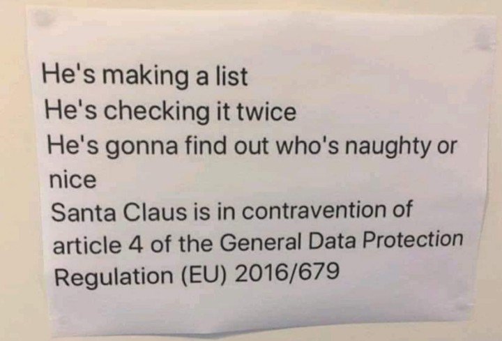 M_Kuivala's tweet photo. Christmas is coming closer! #gdpr #christmas https://t.co/qy5FZgywMT