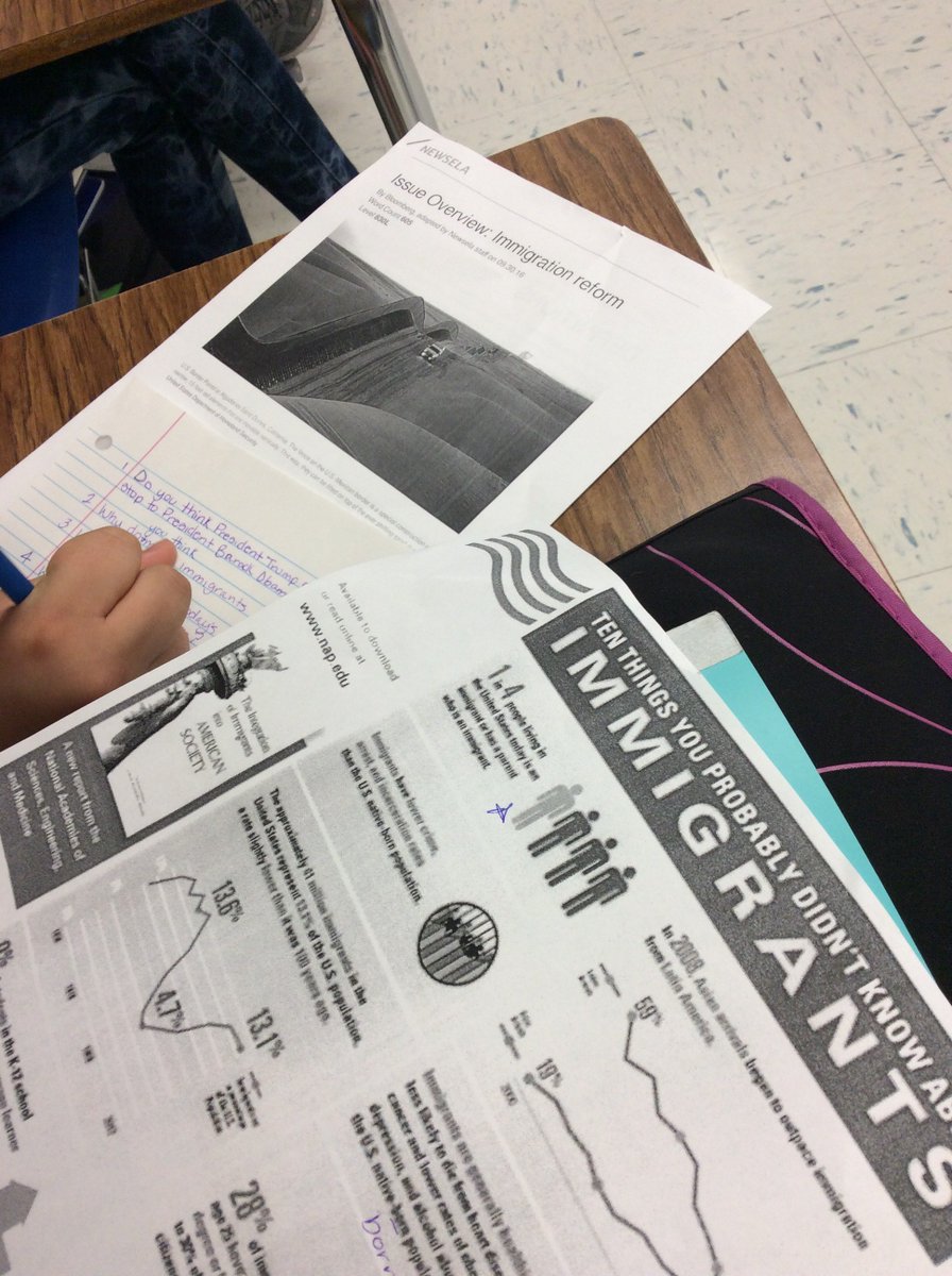 SadieParcell's tweet photo. confession: I had a stank attitude today because #teachinginDecember but my 7th grade students impressed my socks off today with our first ever #socraticseminar, on the topic of immigration. https://t.co/EVzg4rDY23