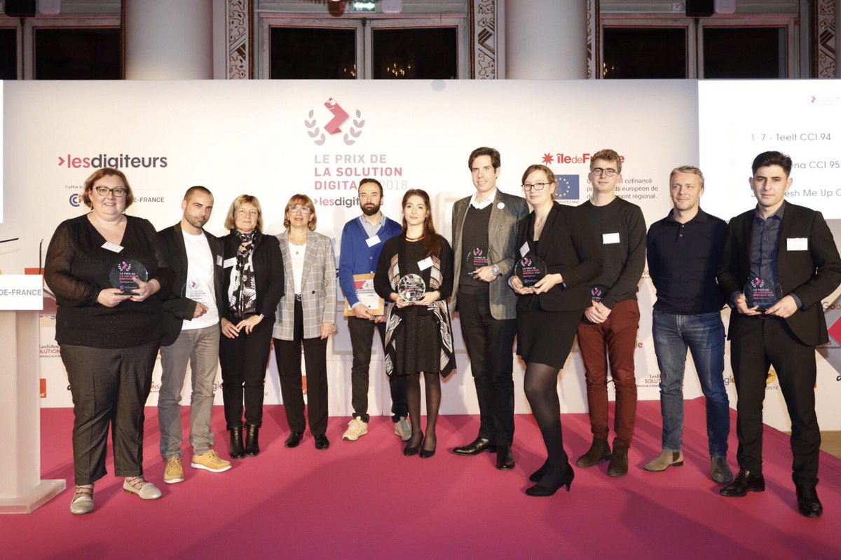 lesdigiteurs's tweet image. Yann BOISSEAU @Yannnnnn de Teelt @teelt_io remporte le prix 🏆 régional de la solution #digitale 2018 attribué par la @CCI_Paris_IdF et remis par @DDubrac et @Echos_Solutions #PrixDigiteurs2018