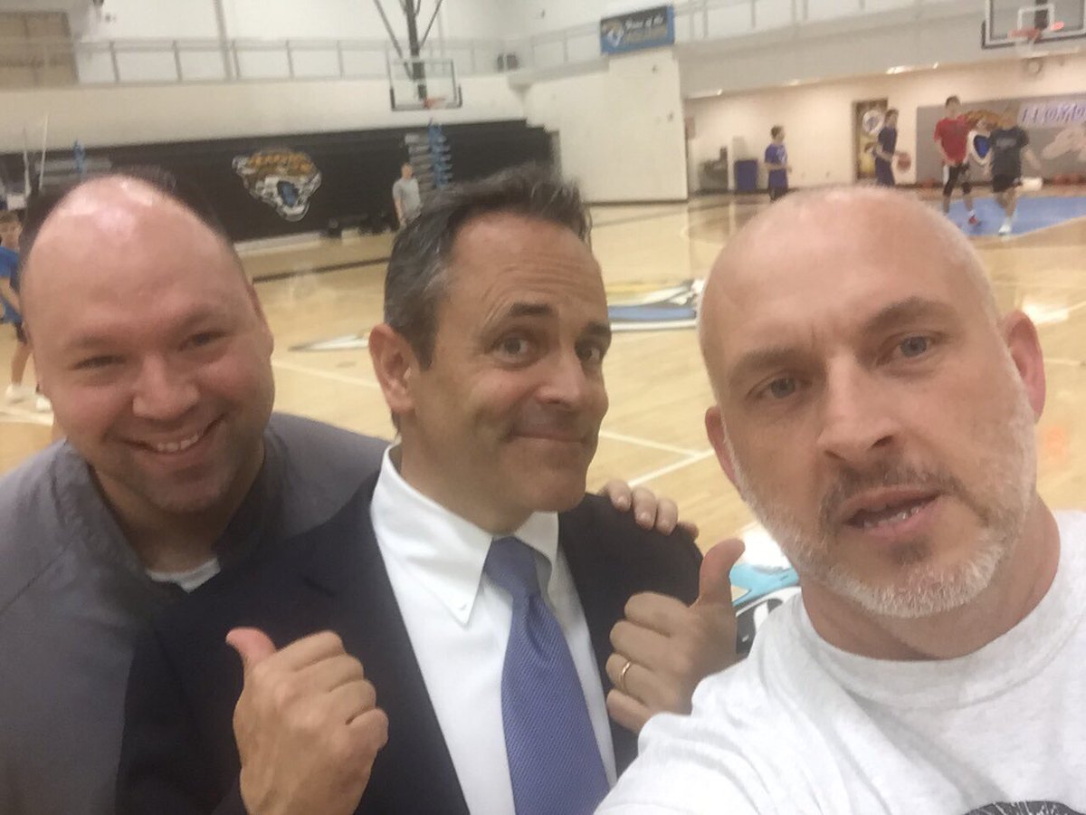 KySportsRadio's tweet image. For those asking on the 3 game suspension of Floyd Central Coach @KevinSpurlock24 (far right), I have not heard if the players are returning to the team

I did realize he was a guy I once had to block for being a jerk to me on here