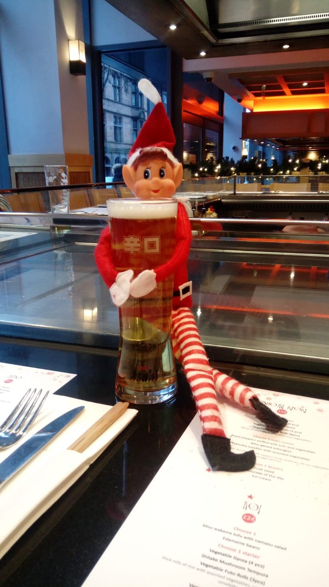 aasiamohammad's tweet photo. #LSHScotland Elvis is settling in well and is being rewarded for all his hard work. Here he is at the management team’s Christmas lunch @Sapporo_Tepp getting into the spirit! @LSHtweets https://t.co/kz3t8b09UC